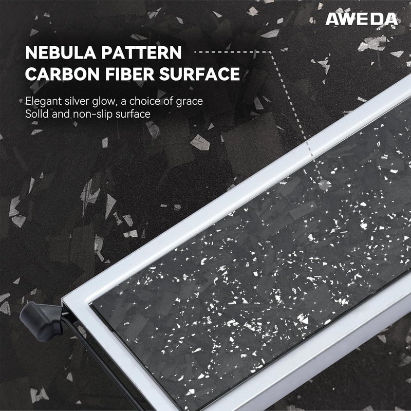 AWEDA Aluminum Guitar Foot Rest with Carbon Fiber Surface Enlarged Footrest Plate 5 Position Height Adjustable Guitar Foot Rest X-Shaped Foldable - Image 3